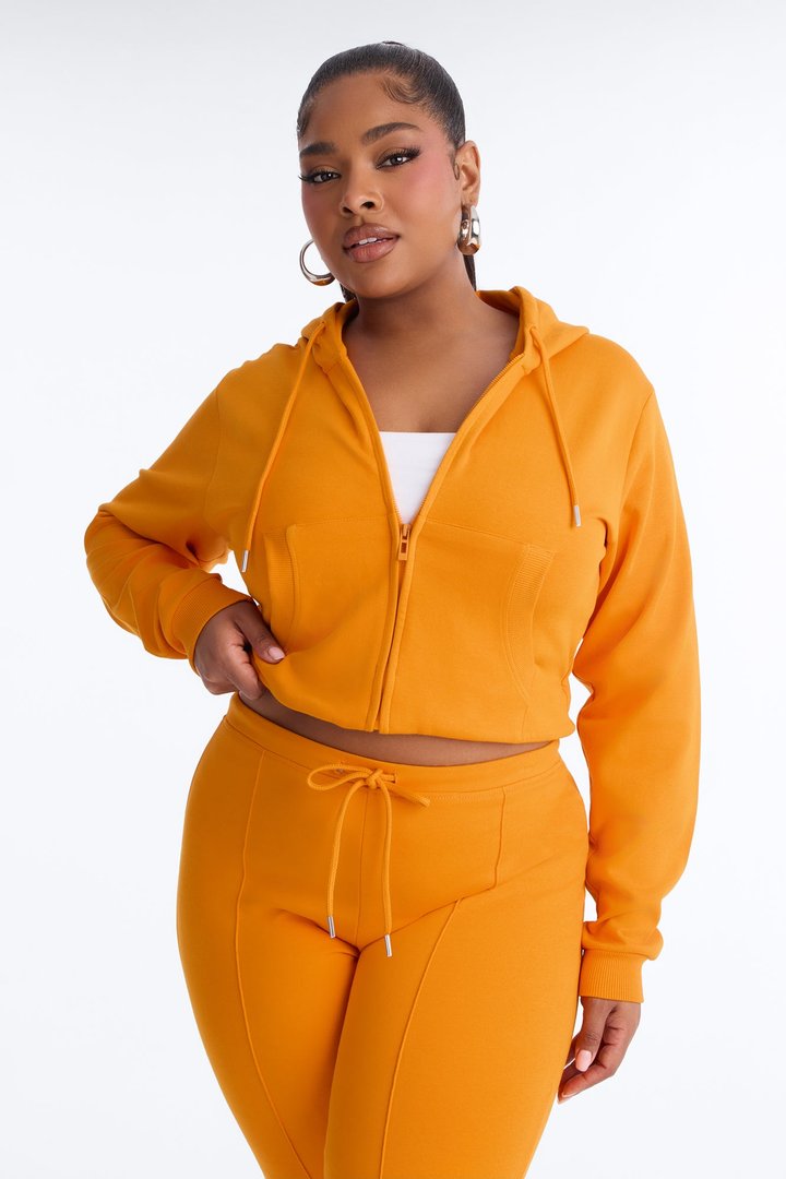 Ready To Go Zip Up Pant Set - Orange
