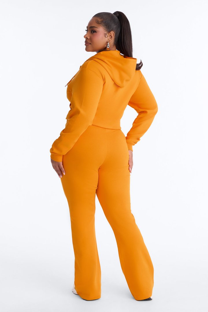 Ready To Go Zip Up Pant Set - Orange