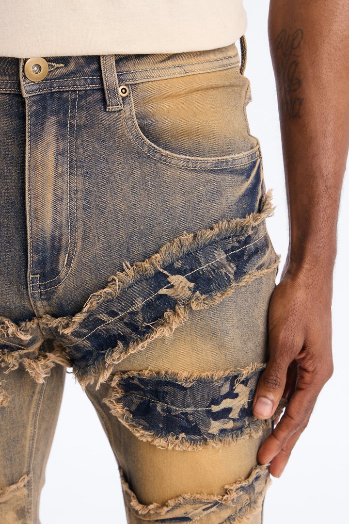 Stacked Skinny Flare With Tapestry Hit Jean - Vintage Wash