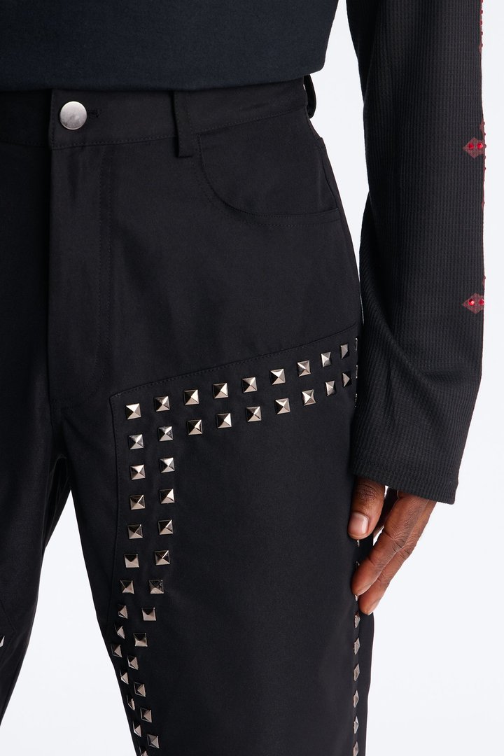 Baggy Silver Springs Studded Pant - Black
