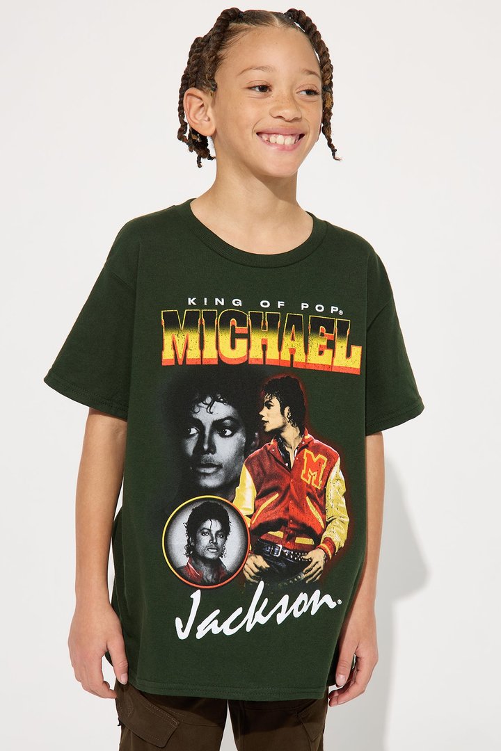 Mini Michael Jackson The King Of Pop Short Sleeve Tee - Green