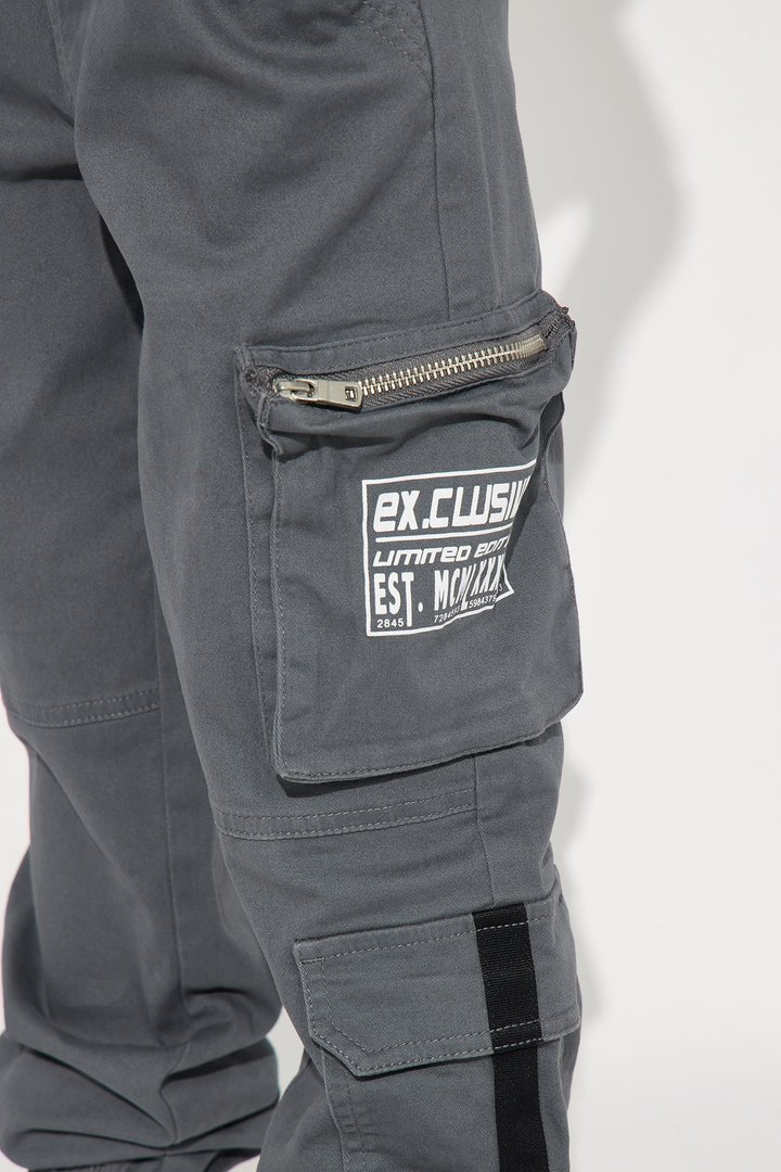 Mini Mr. Future Cargo Jogger Twill Pant - Charcoal