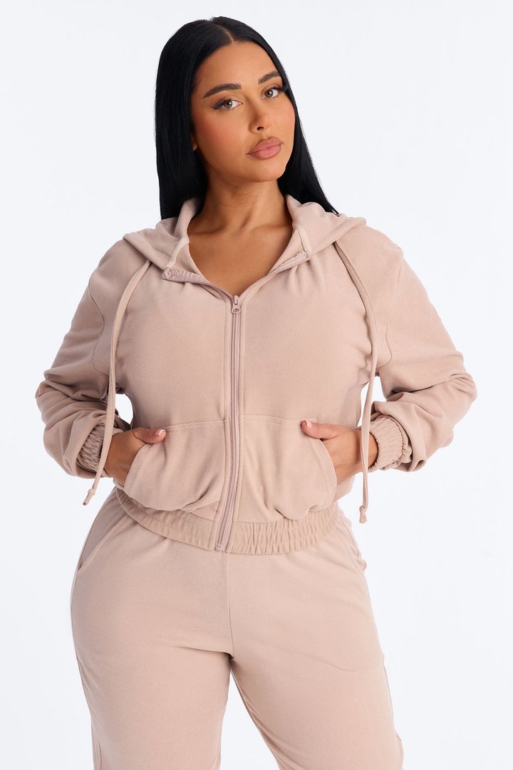 Bliss Butter Fleece Lounge Top - Tan