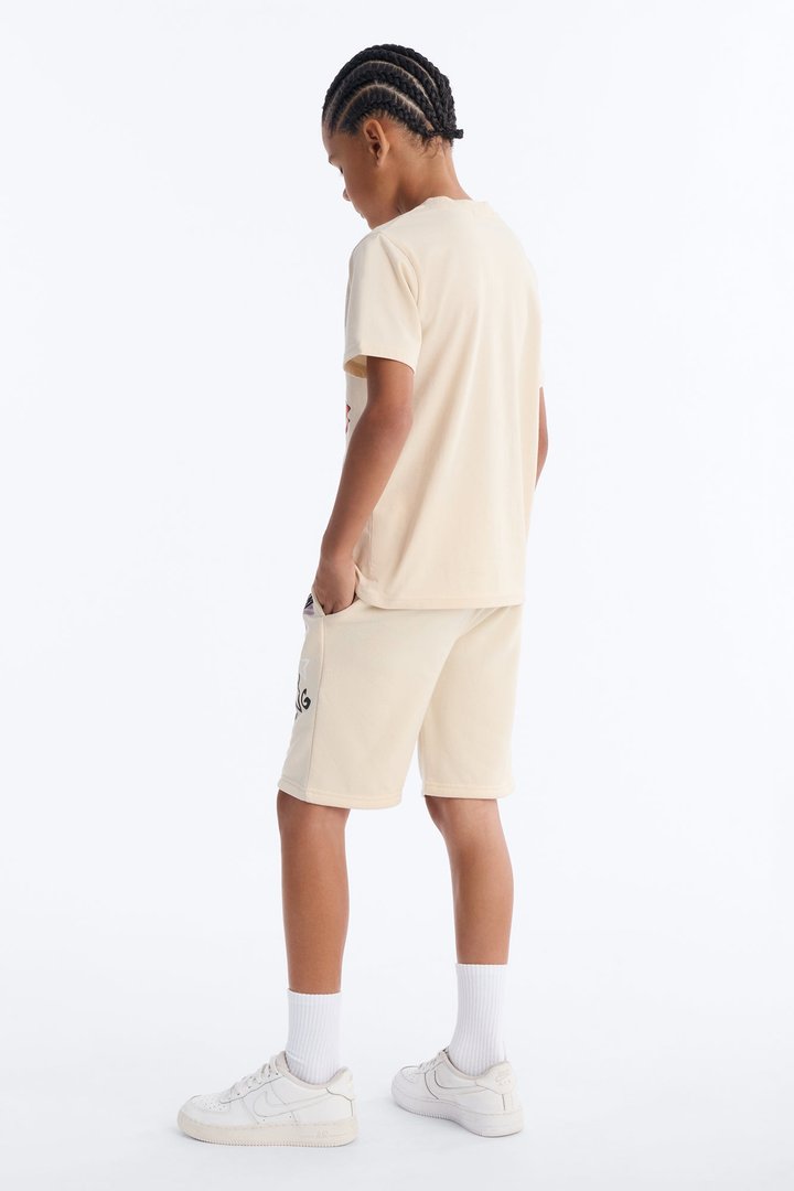 Mini Stay Smiling Fleece Short Set - Sand