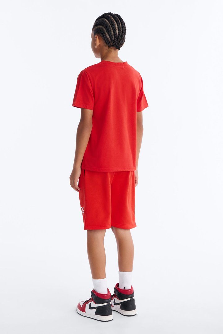 Mini Stay Drippin Fleece Short Set - Red