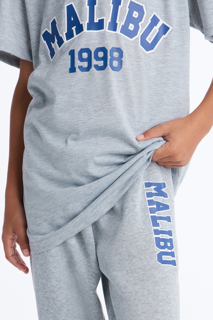 Mini Malibu 1998 Jogger Pant Set - Heather Grey