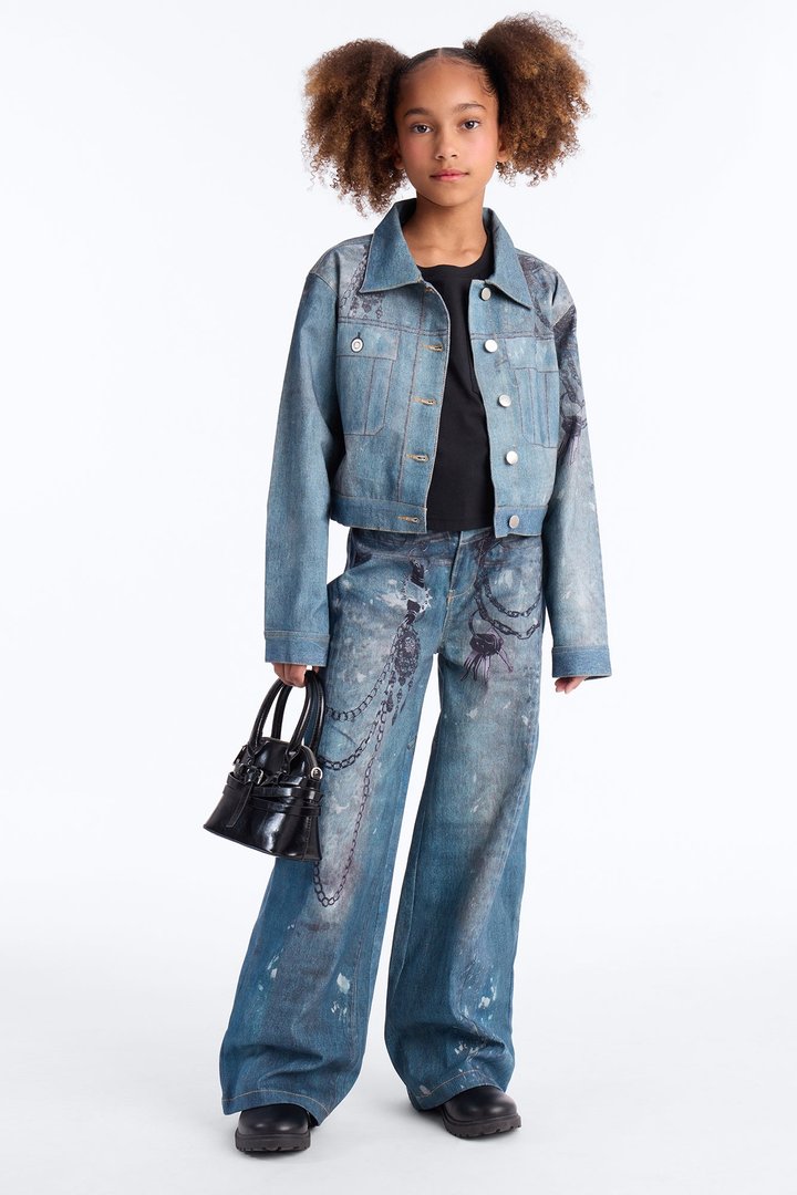 Mini Wanted More Wide Leg Jeans - Medium Wash