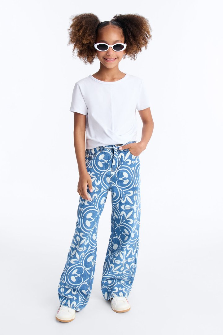 Mini Holly Twist Front Tee - White