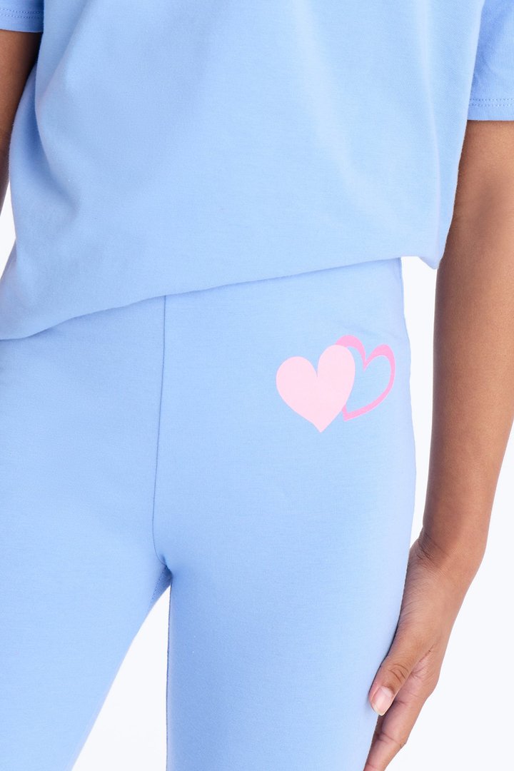 Mini Listen To Your Heart Flare Leg Pant Set - Blue
