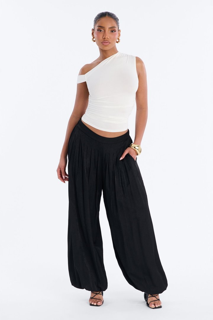 Never Too Much Pleated Balloon Pant 30″ - Black