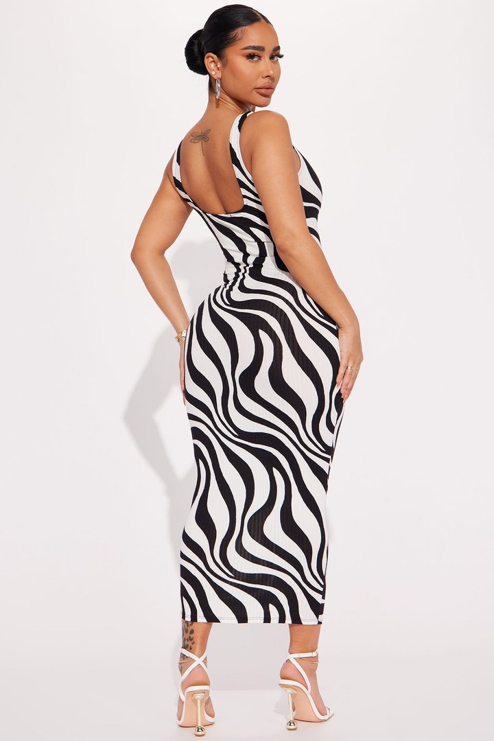 Maisie Maxi Dress - Black/White