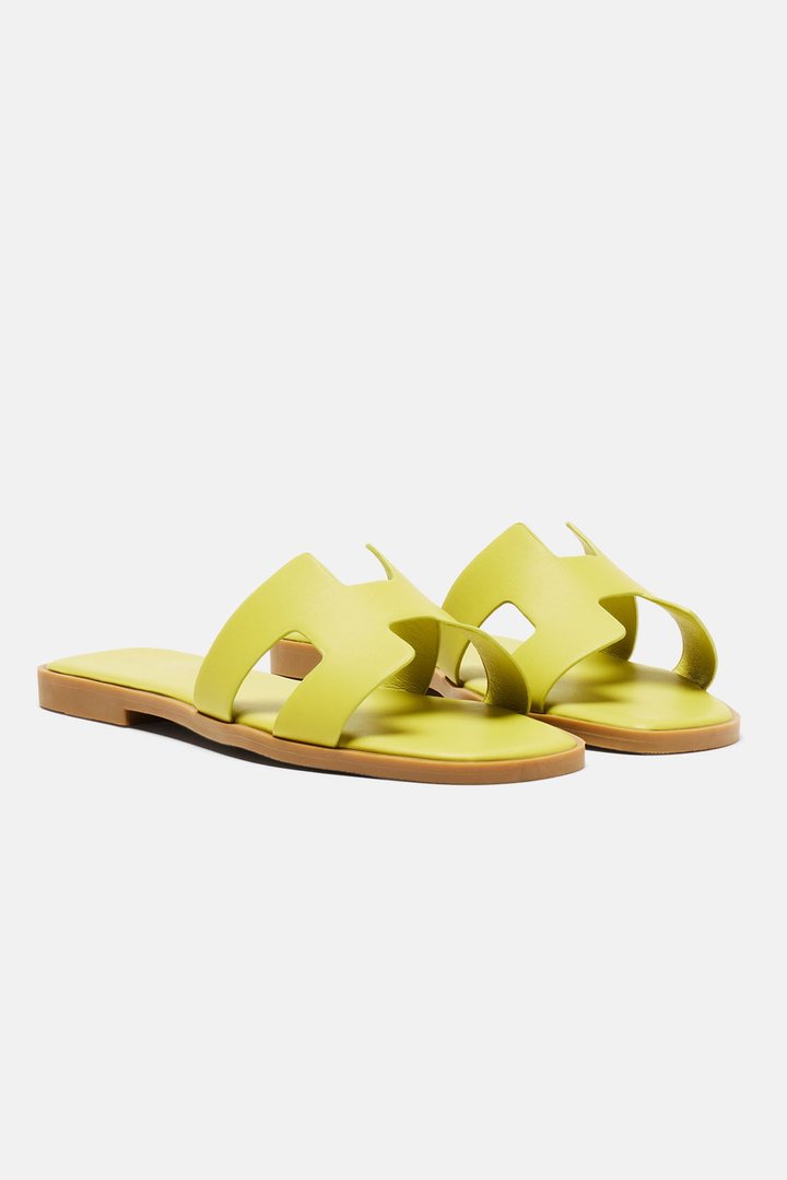 Slice Of Paradise Flat Sandals - Chartreuse