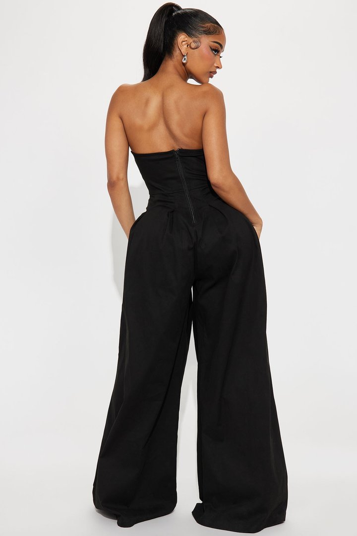 Monique Strapless Jumpsuit - Black