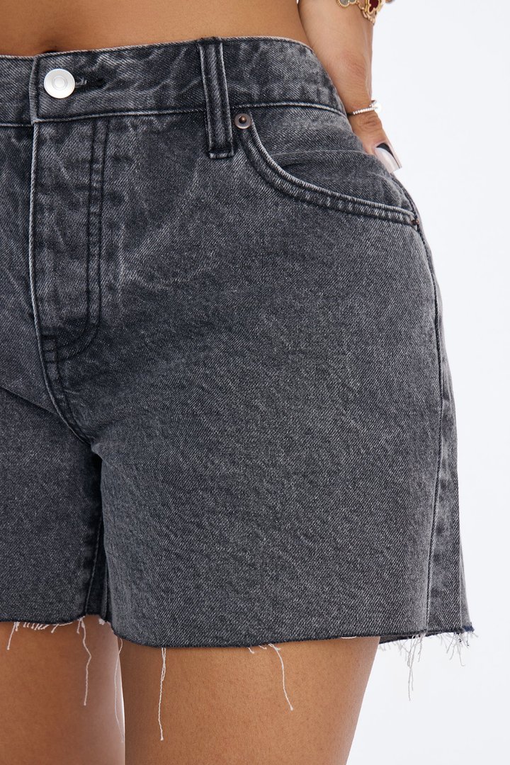 Gone Away Vacation Denim Shorts - Black Wash