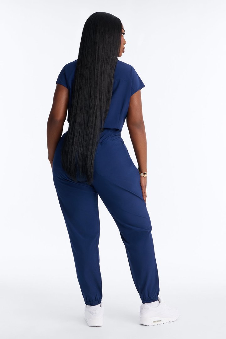 Ready Next Shift Stretch Scrub Jumpsuit - Navy