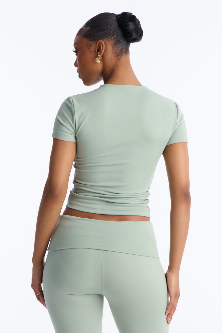 Myla Tricot Lounge Short Sleeve Top - Olive