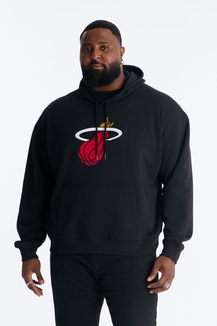 Heat Old English Embroidery Hoodie - Black