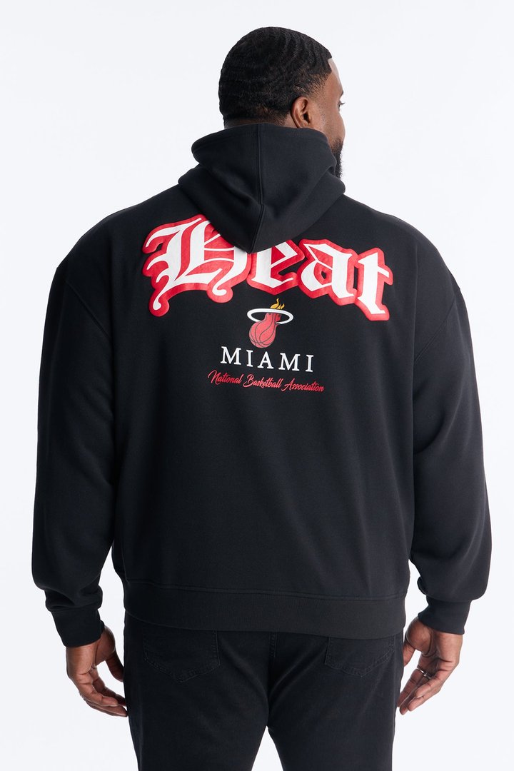 Heat Old English Embroidery Hoodie - Black