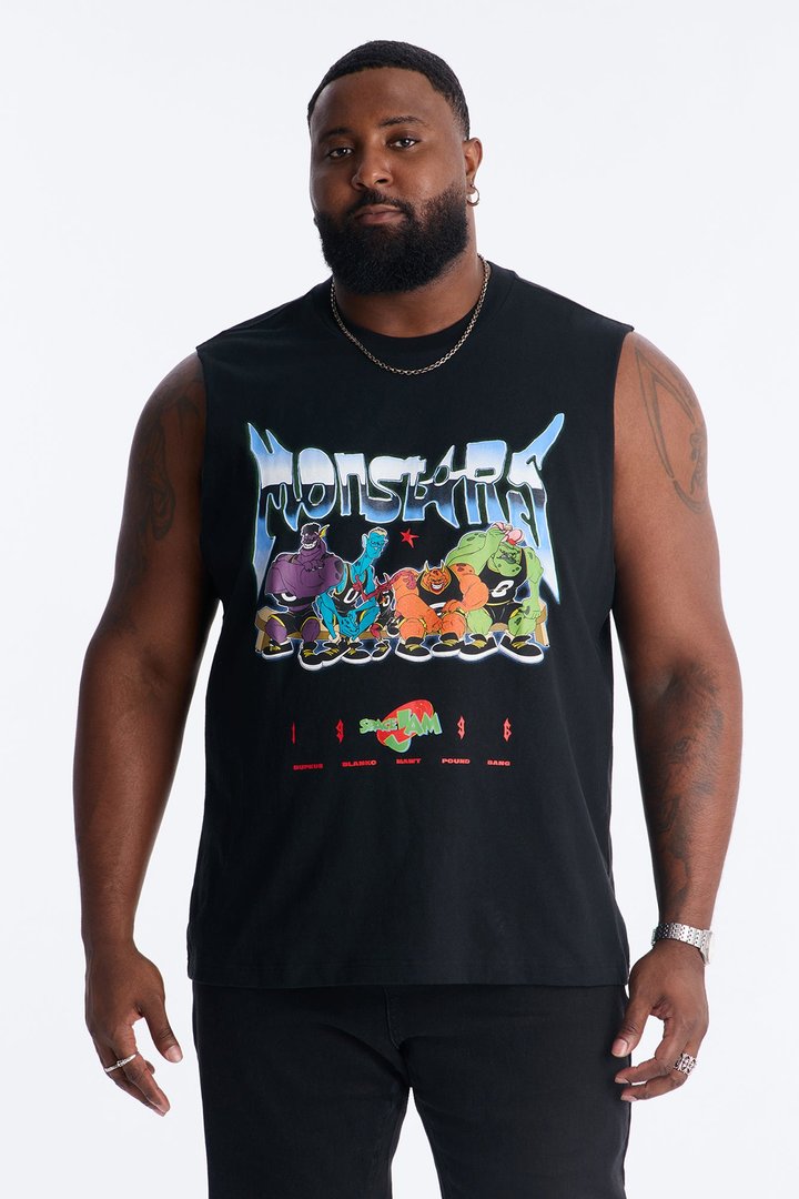 Space Jam Monstars Chrome Premium Muscle Shirt - Black