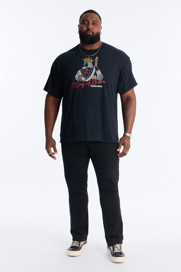 King Of Beers Budweiser Short Sleeve Tee - Black