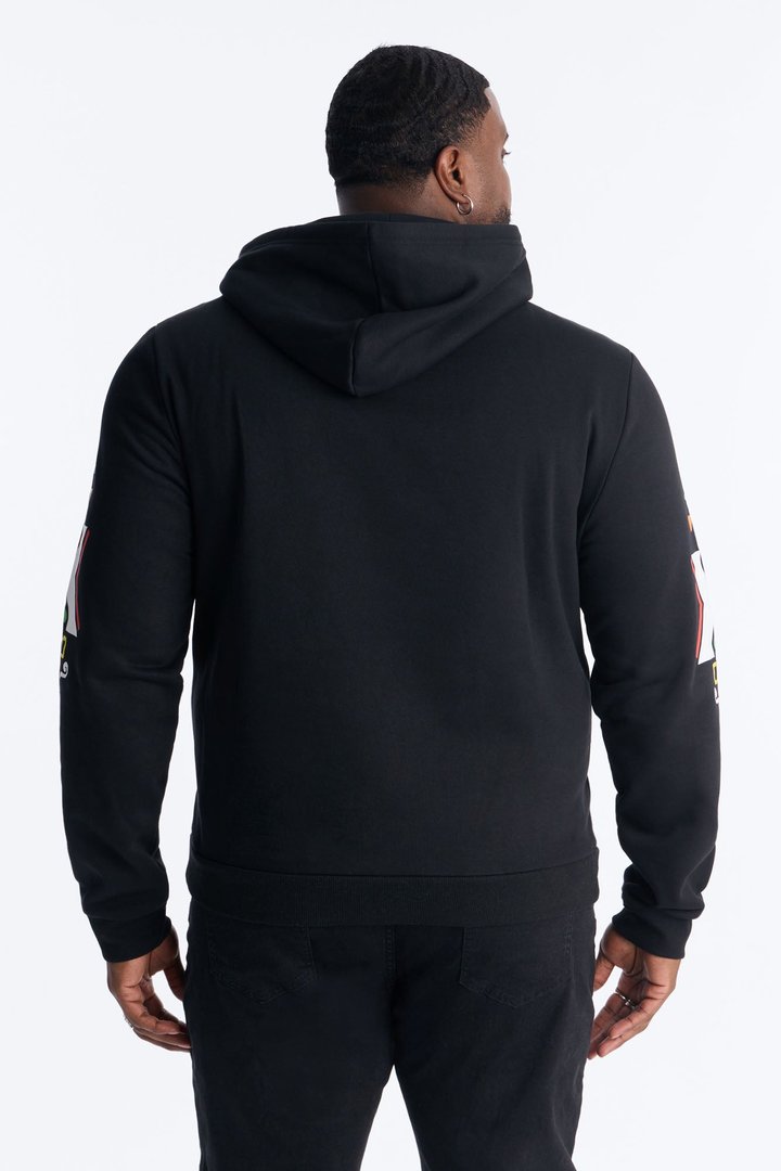 Malcom X Embroidered Hoodie - Black