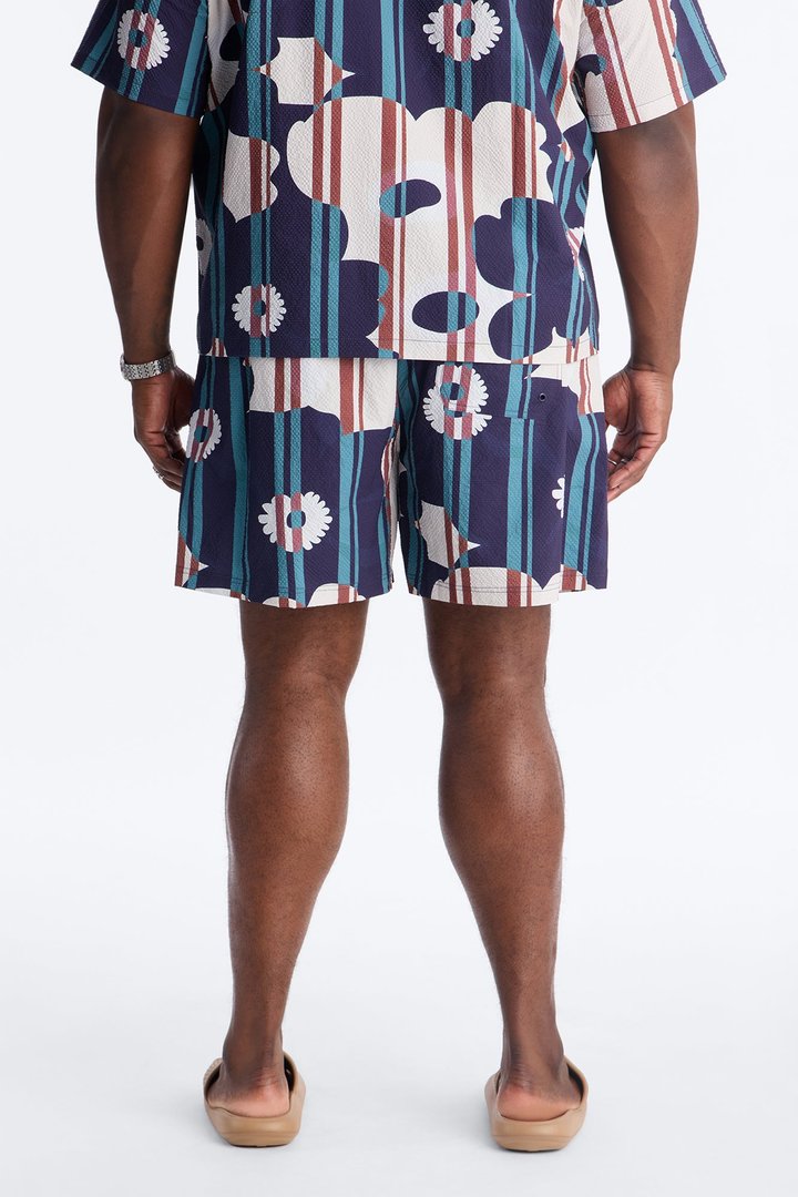 Metroflora Seersucker Swim Trunk 6″ - Multi Color