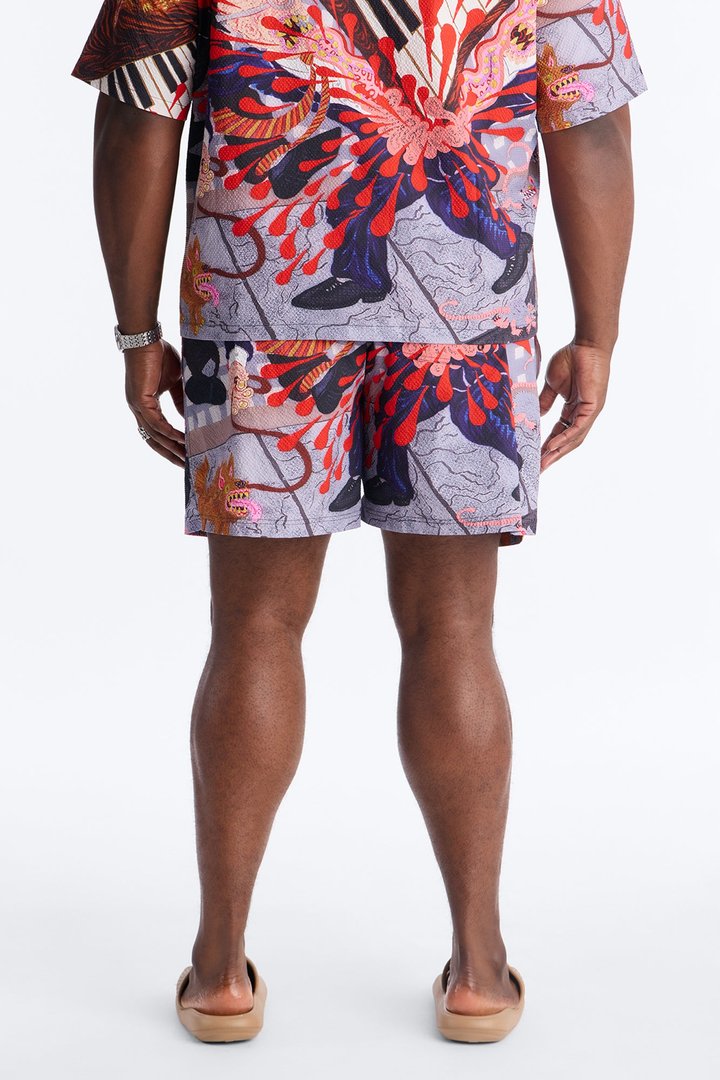 Jazz Engine Seersucker Swim Trunk 6″ - Multi Color