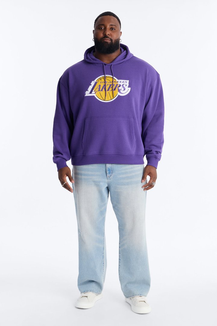 Lakers Old English Embroidery Hoodie - Purple