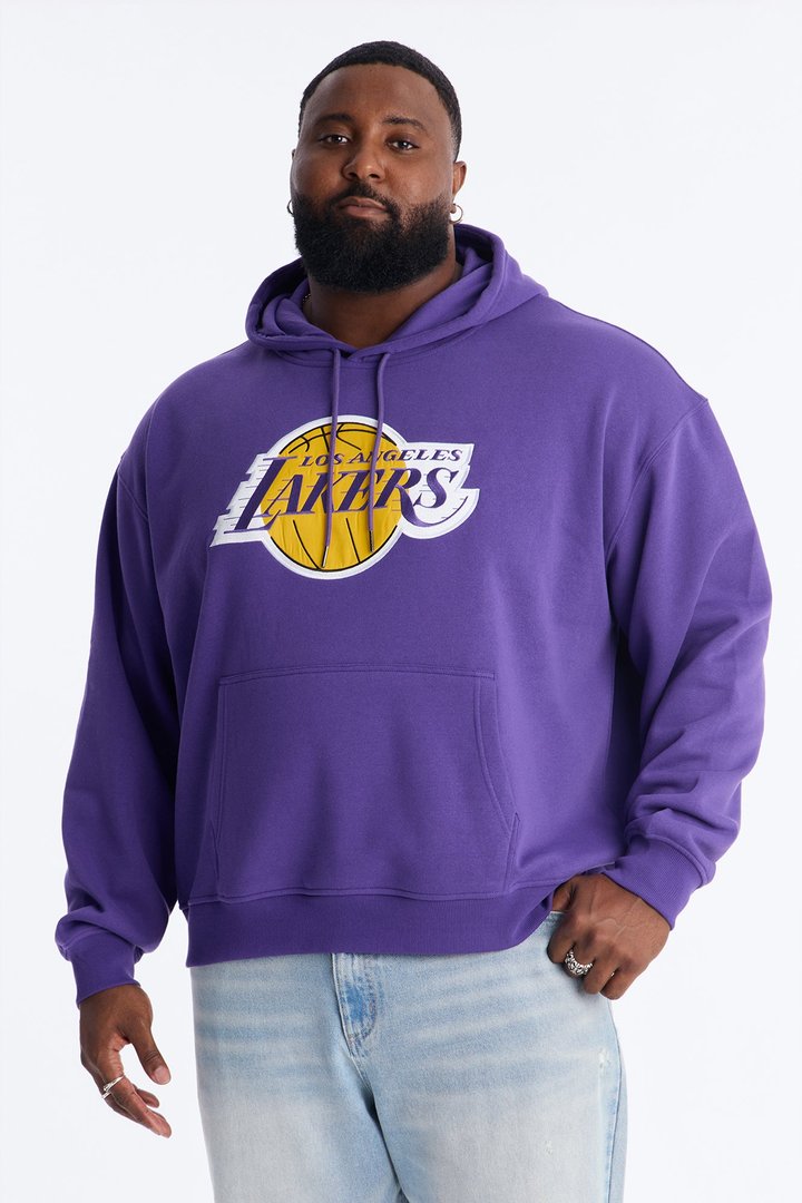 Lakers Old English Embroidery Hoodie - Purple