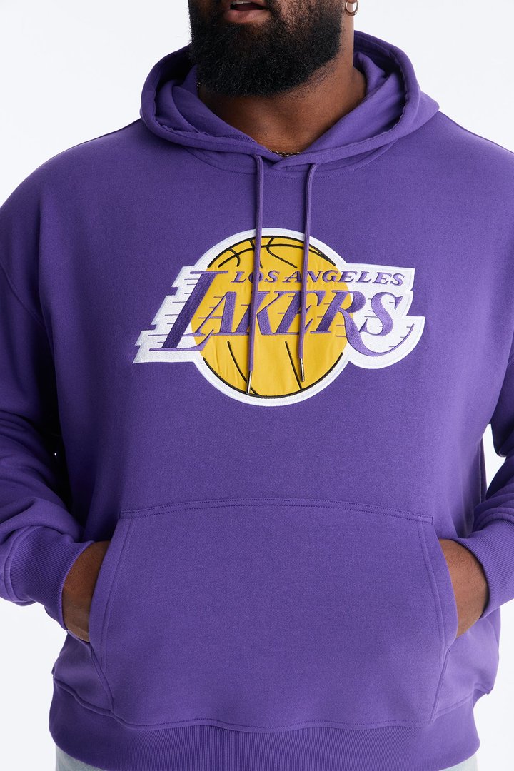 Lakers Old English Embroidery Hoodie - Purple
