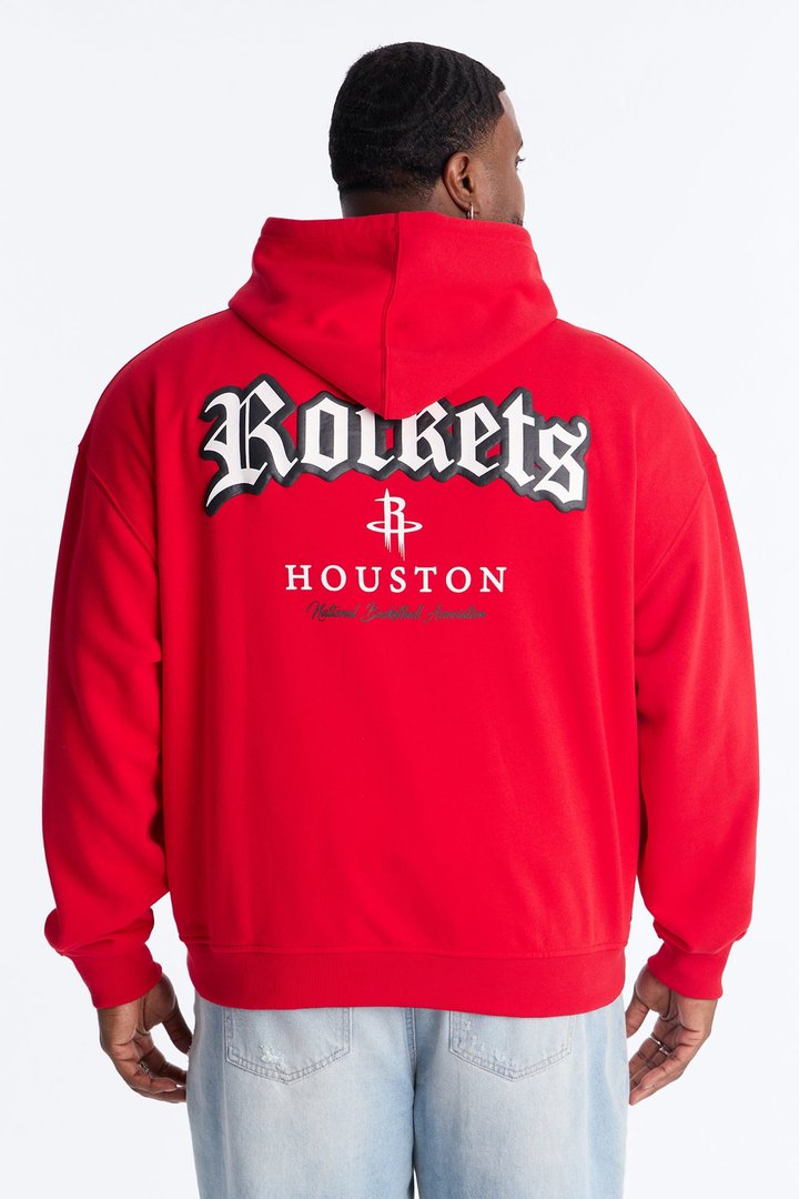 Rockets Old English Embroidery Hoodie - Red