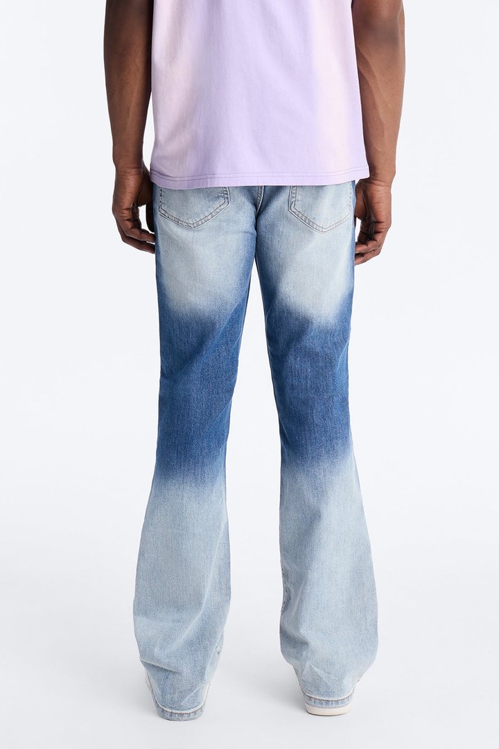 Stacked Skinny Flare Up And Destroyed Jean - Light Blue Wash