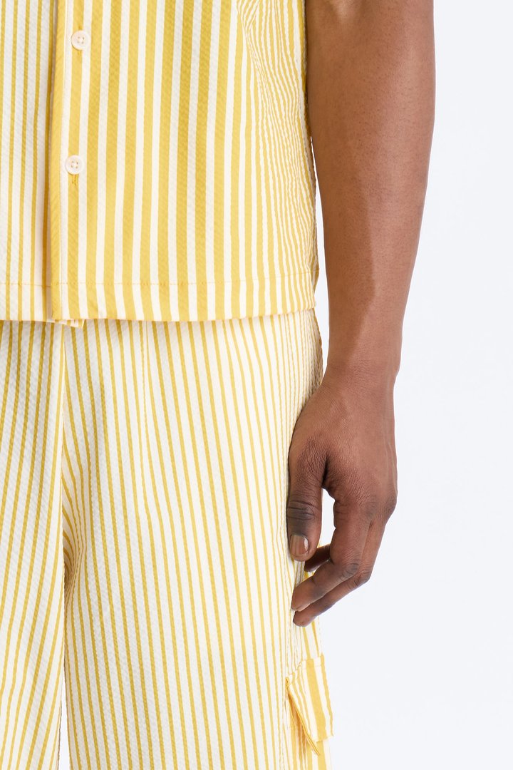 Straight Passion Stripe Seersucker Pant - Yellow