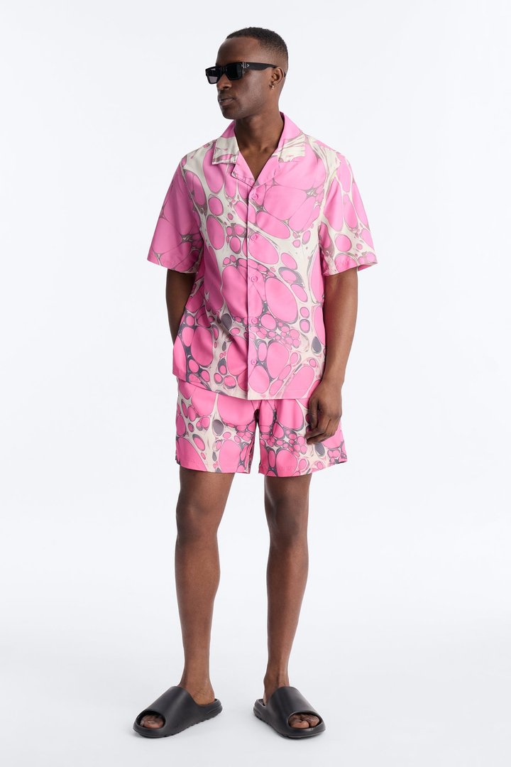 Aqua Drip Swim Trunk 7″ - Pink