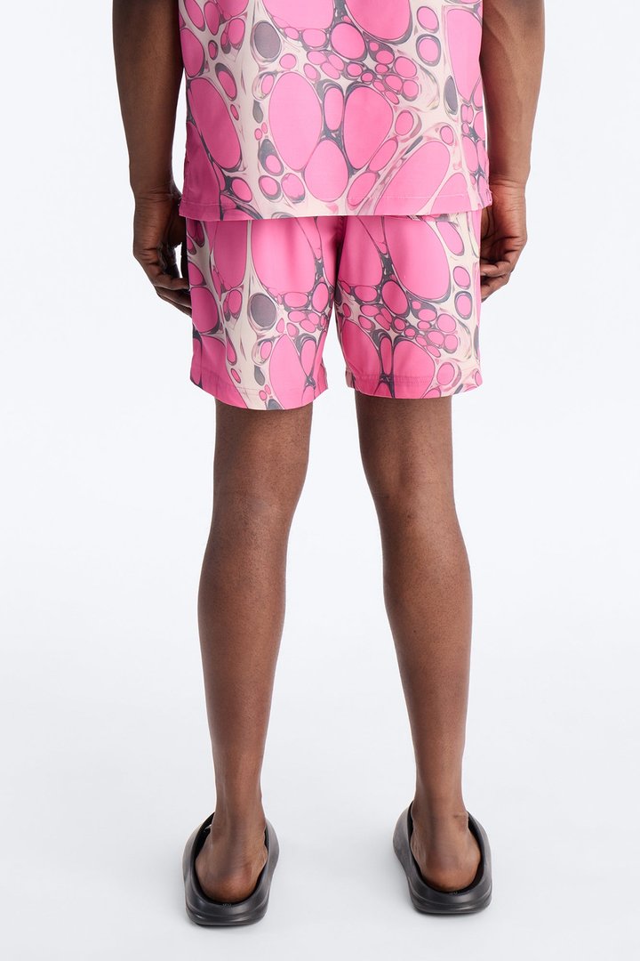 Aqua Drip Swim Trunk 7″ - Pink
