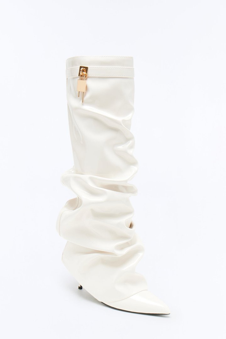 Atlas Patent Overlay Boots - Off White