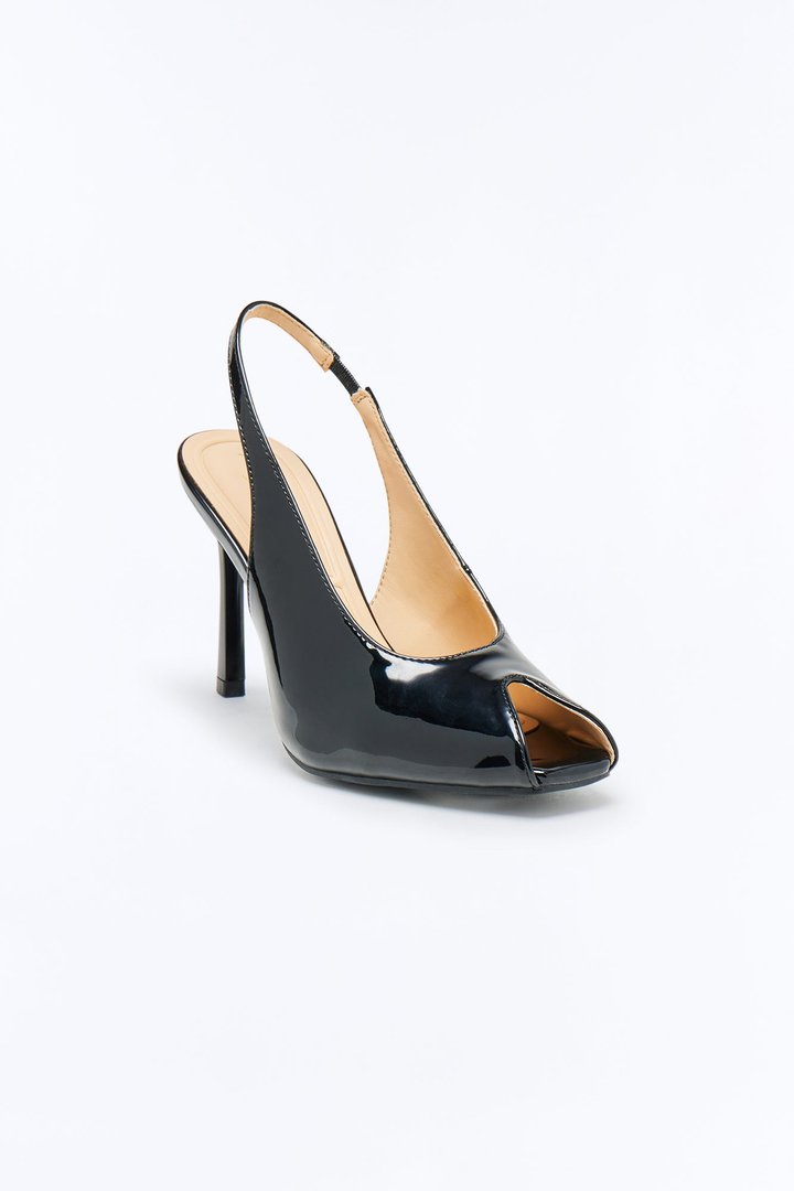 No Going Back Animal Slingback Heels - Black