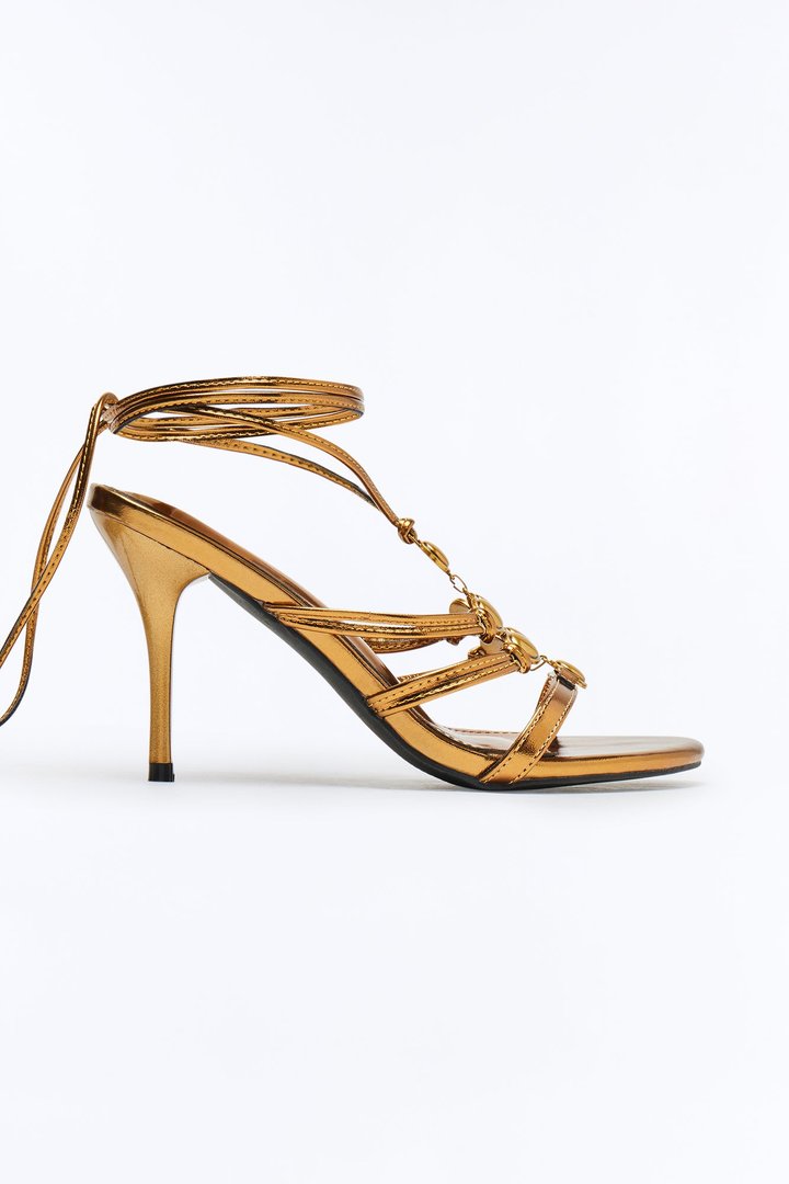 London Lover Wrap Up Heels - Bronze