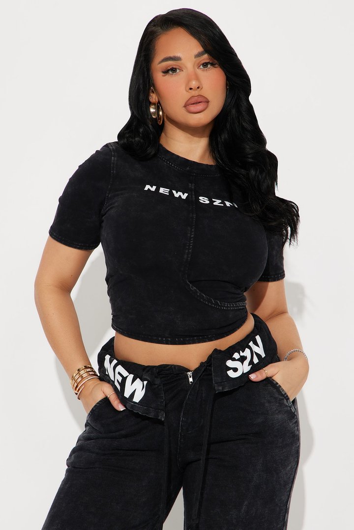 New SZN Washed Pant Set - Charcoal