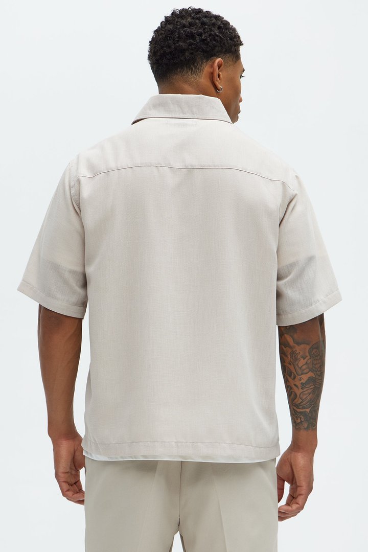 Saints And Sinners Full Button Shirt - Tan