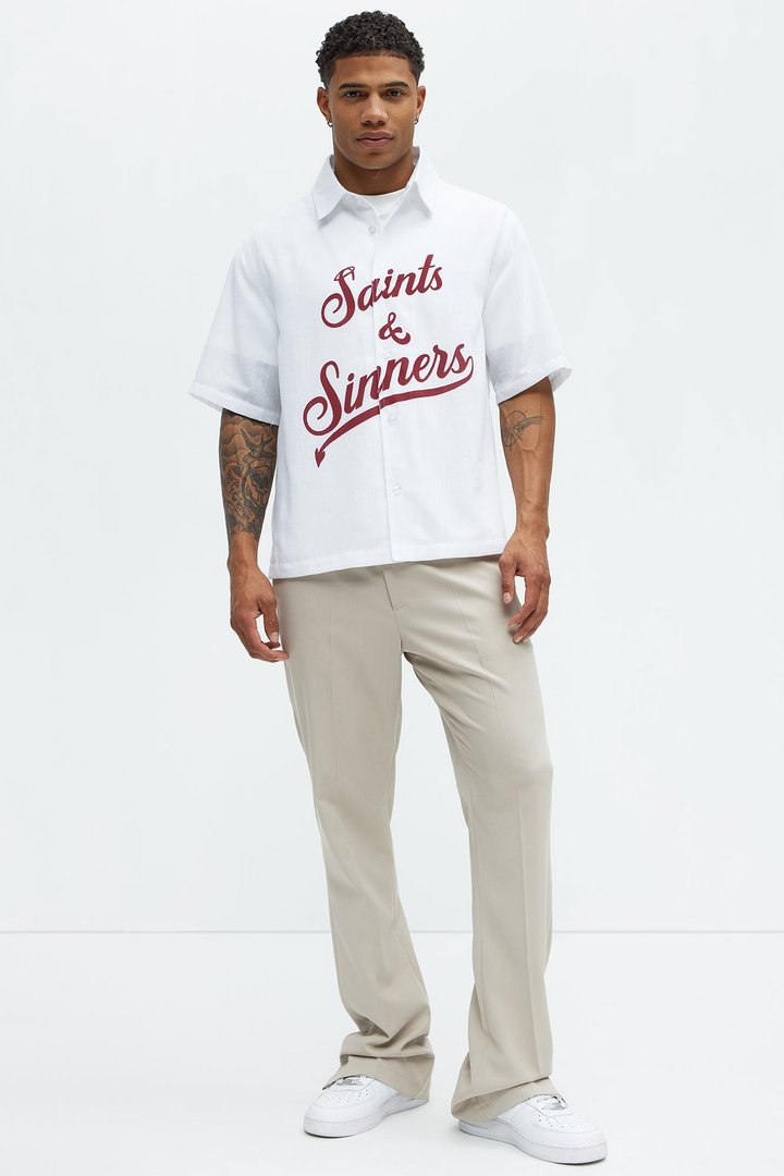 Saints And Sinners Full Button Shirt - White