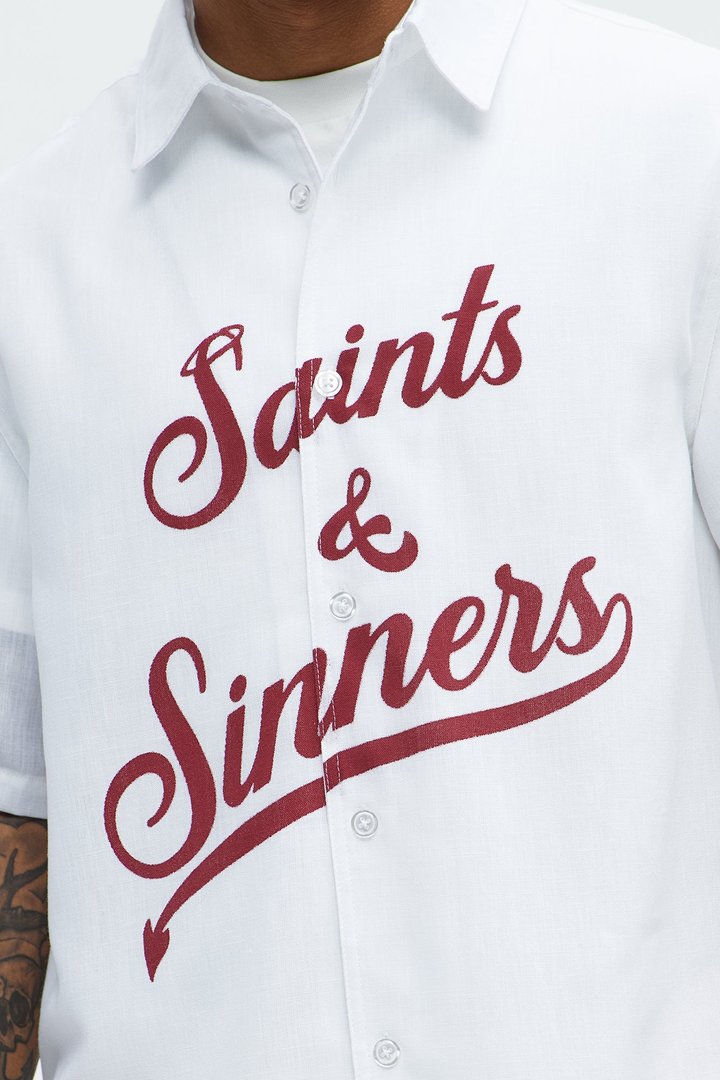 Saints And Sinners Full Button Shirt - White