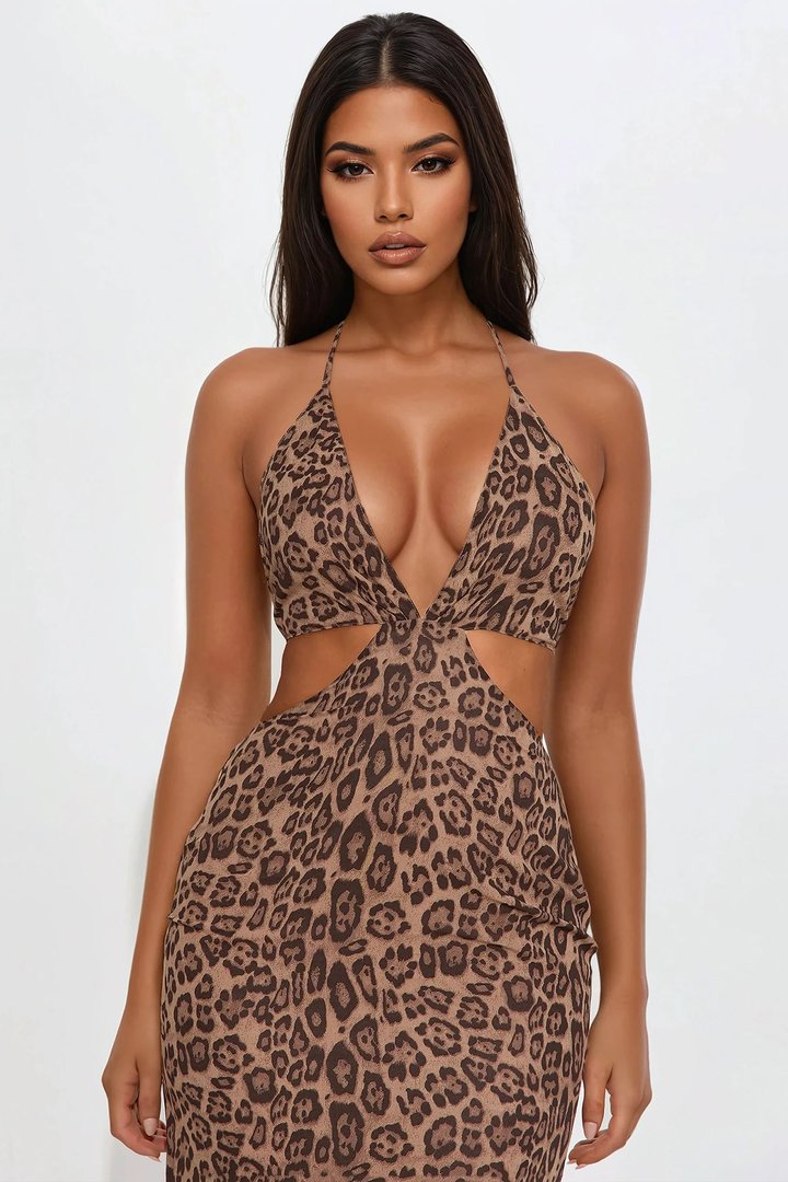 Raina Leopard Maxi Dress - Leopard