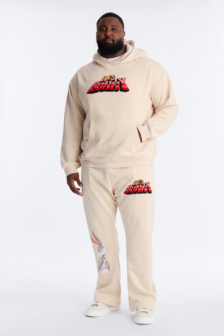 Space Jam Bugs Bunny Patched Hoodie - Natural