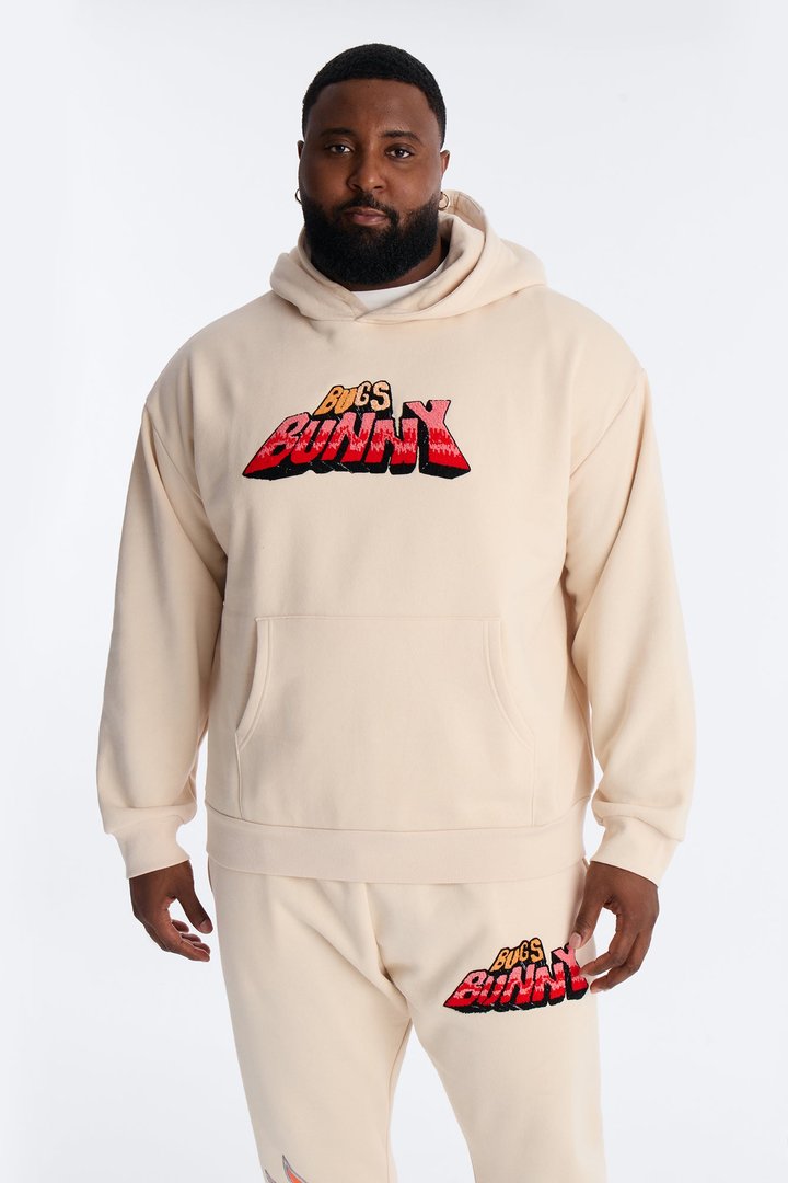 Space Jam Bugs Bunny Patched Hoodie - Natural