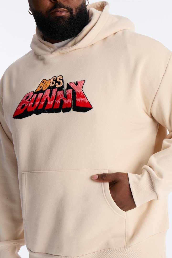 Space Jam Bugs Bunny Patched Hoodie - Natural