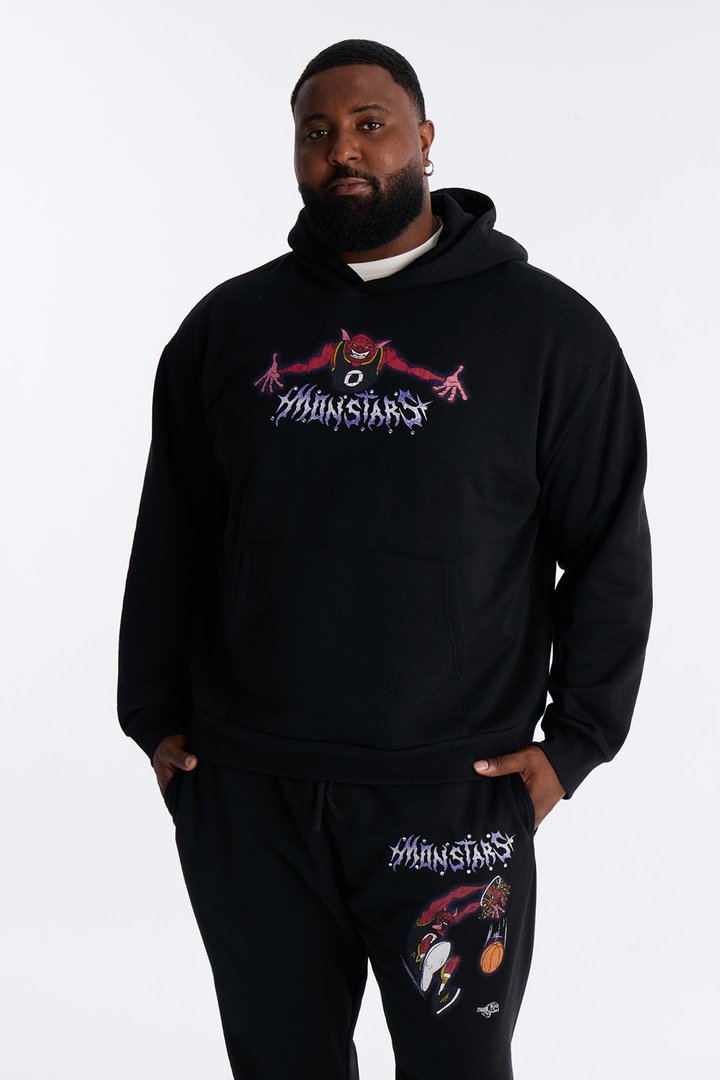 Space Jam Monstars Dunk Rhinestone Hoodie - Black