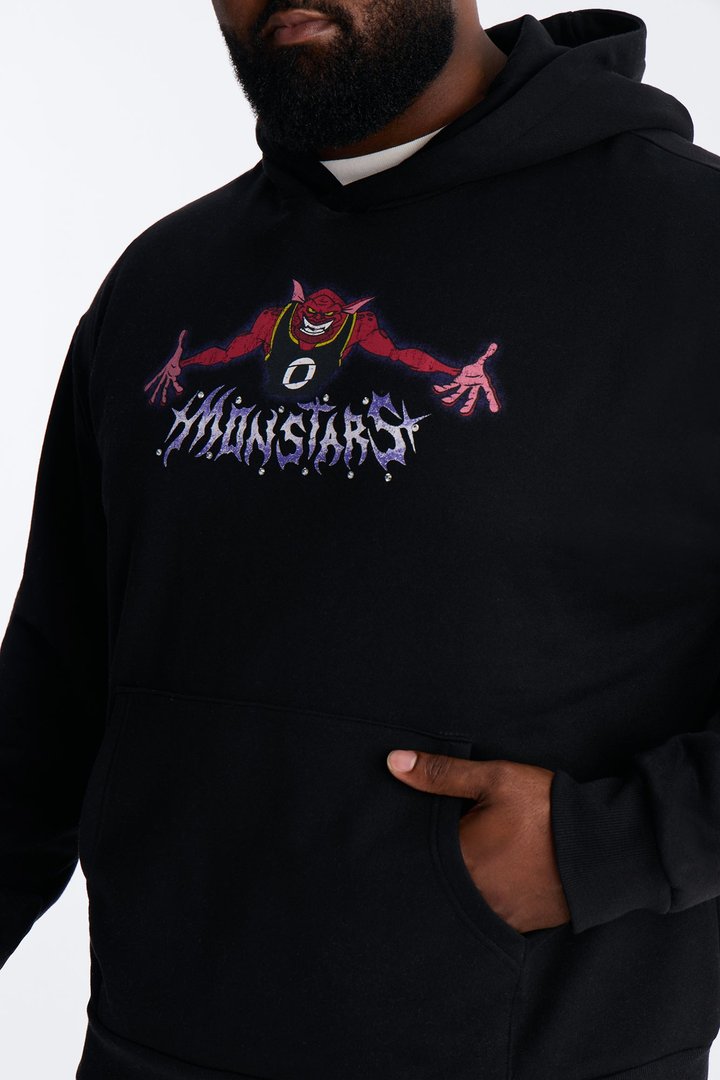 Space Jam Monstars Dunk Rhinestone Hoodie - Black