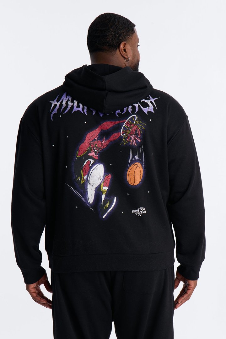Space Jam Monstars Dunk Rhinestone Hoodie - Black