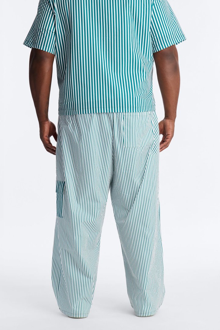 Straight Passion Stripe Seersucker Pant - Green